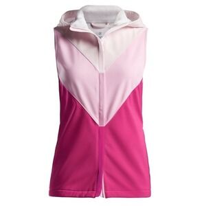 G/FORE Women's Golf ColorBlock Zip Hooded Fleece Lined Vest Raspberry Pink Large
